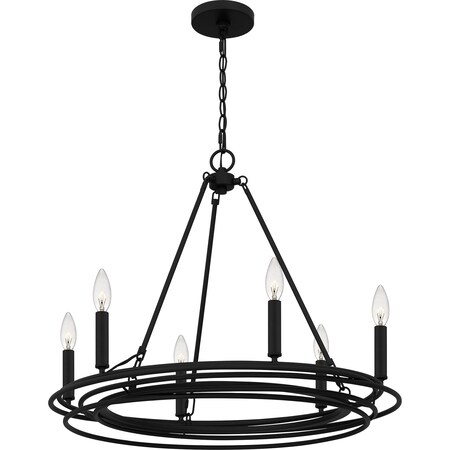 Quoizel Calliope Chandelier 6 Lights Matte Black CPE5025MBK